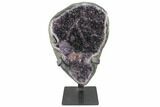 Purple Amethyst Geode On Metal Stand - Uruguay #99893-1
